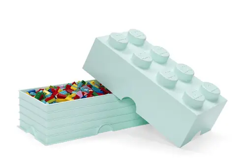 Hassle-Free Returns Lego Storage Brick With 8 Knobs Azur Blue