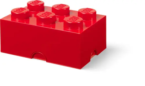 Lego Storage Brick 6 Bright Red (Red) (Brik) Premium