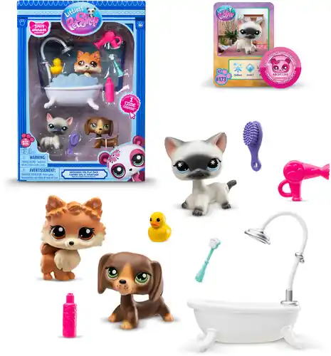 Discount Littlest Pet Shop Gromming Spa Play Pck 3 Pets 638