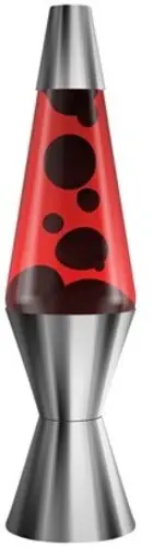 Genuine Lava Lamp 14.5 Chrm Plated Crimson Blk/Red/Chrome