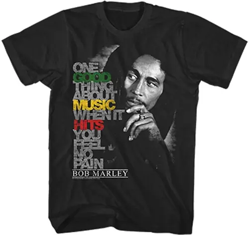 Bob Marley Good Music Hits Tshirt Lg Blk Bm1745l Secure Checkout